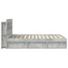Cadru de pat cu depozitare cu headboard Gri Beton 140 x 190 cm - WALTI WALTI