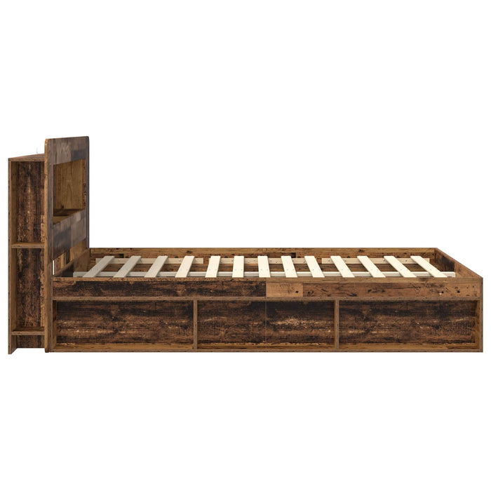 Cadru de pat cu depozitare cu headboard Lemn vechi 140 x 190 cm - WALTI WALTI