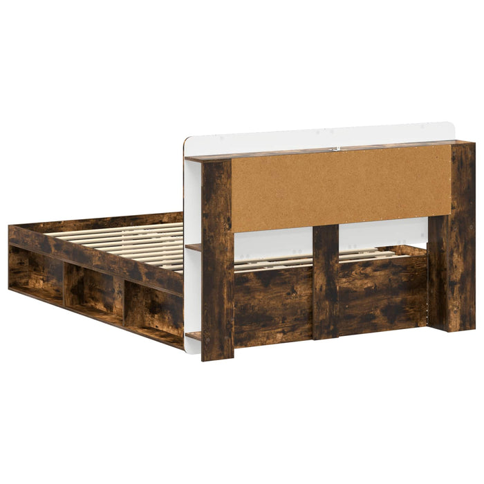 Cadru de pat cu depozitare Stejar fumuriu 140 x 190 cm - WALTI WALTI