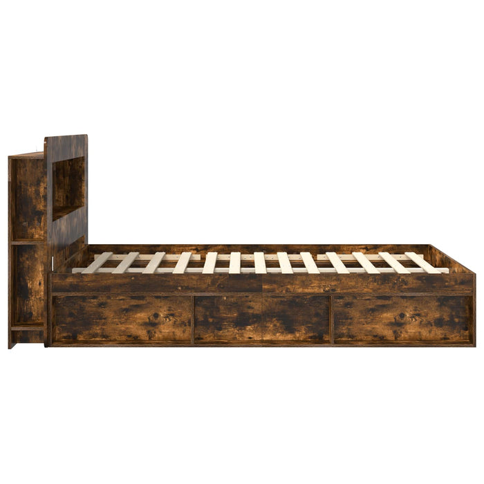 Cadru de pat cu depozitare Stejar fumuriu 140 x 190 cm - WALTI WALTI