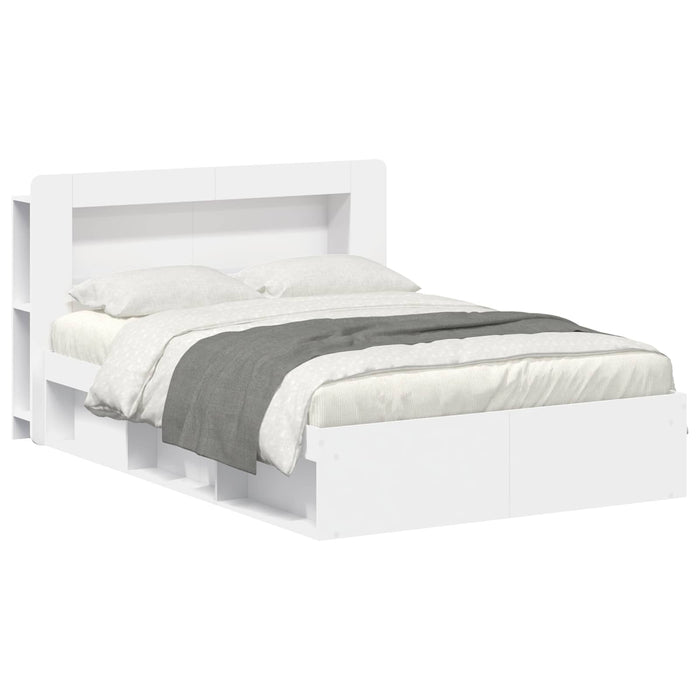 Cadru de pat cu depozitare Alb 140 x 200 cm Lemn prelucrat - WALTI WALTI