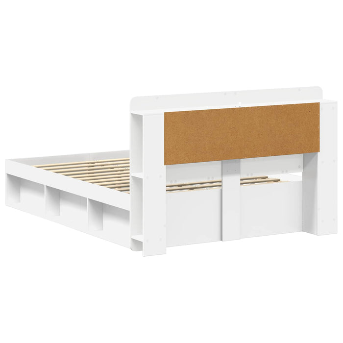 Cadru de pat cu depozitare Alb 140 x 200 cm Lemn prelucrat - WALTI WALTI