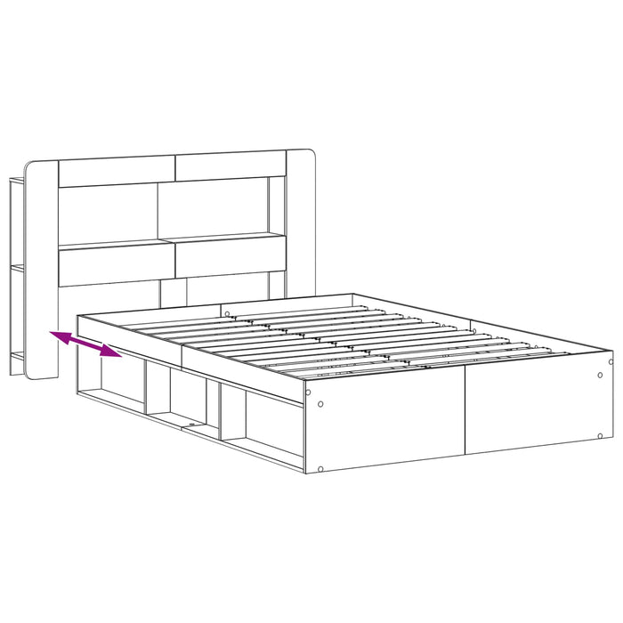Cadru de pat cu depozitare Alb 140 x 200 cm Lemn prelucrat - WALTI WALTI