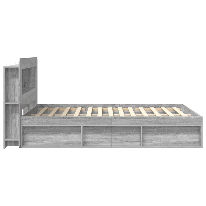 Cadru de pat cu depozitare cu headboard Sonoma gri 160 x 200 cm - WALTI WALTI