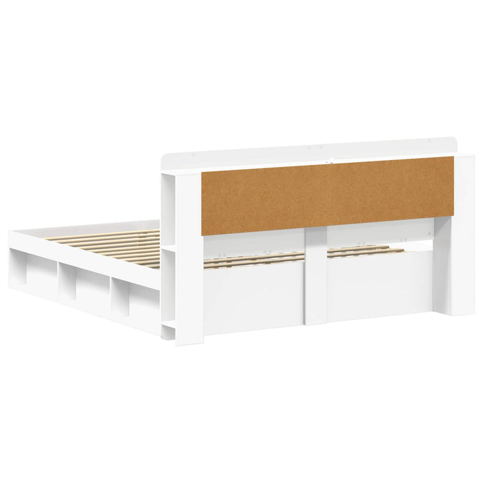 Cadru de pat cu depozitare Alb 180 x 200 cm Lemn prelucrat - WALTI WALTI