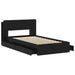 Cadru de pat cu depozitare Negru 90 x 190 cm Lemn prelucrat - WALTI WALTI