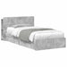 Cadru de pat cu depozitare Gri Beton 90 x 190 cm Lemn prelucrat - WALTI WALTI