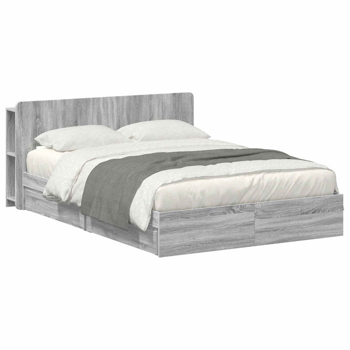 Cadru de pat cu depozitare cu sertar Sonoma gri 150 x 200 cm - WALTI WALTI