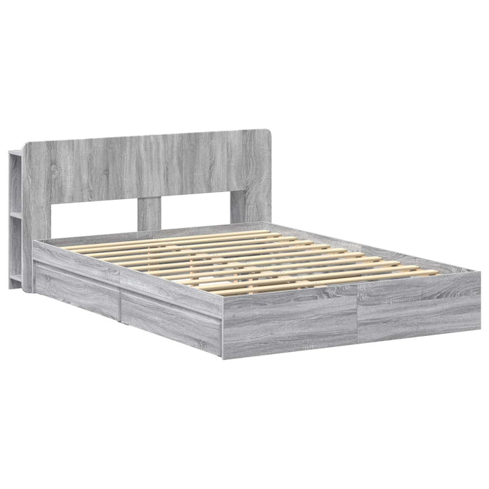 Cadru de pat cu depozitare cu sertar Sonoma gri 150 x 200 cm - WALTI WALTI
