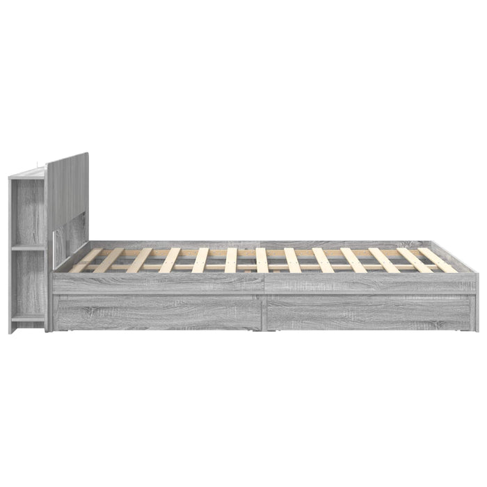 Cadru de pat cu depozitare cu sertar Sonoma gri 150 x 200 cm - WALTI WALTI