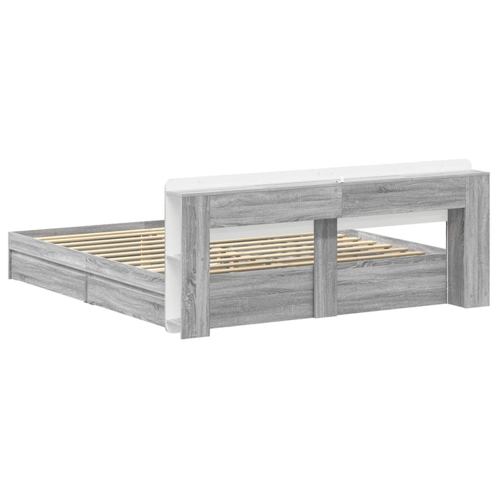 Cadru de pat cu depozitare cu sertar Sonoma gri 180 x 200 cm - WALTI WALTI