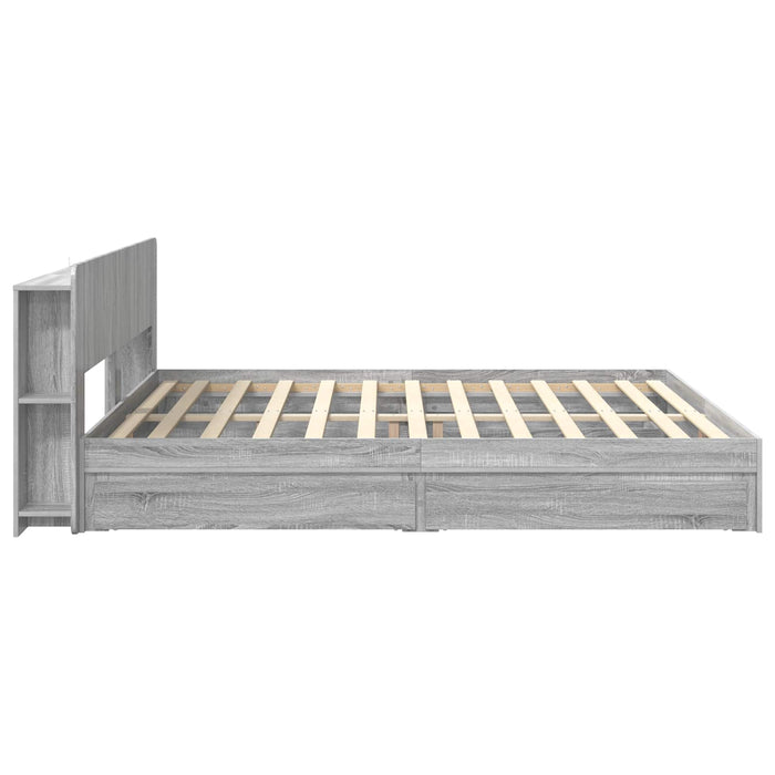 Cadru de pat cu depozitare cu sertar Sonoma gri 180 x 200 cm - WALTI WALTI