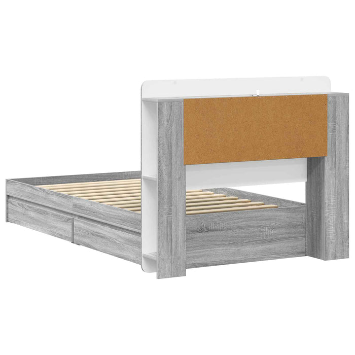 Cadru de pat cu depozitare cu sertar Sonoma gri 75 x 190 cm - WALTI WALTI