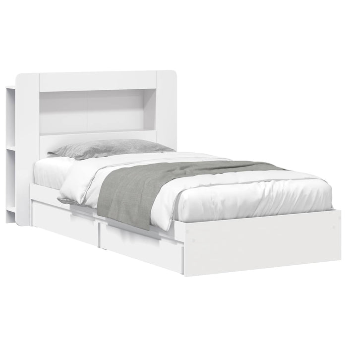 Cadru de pat cu depozitare Alb 80 x 200 cm Lemn prelucrat - WALTI WALTI