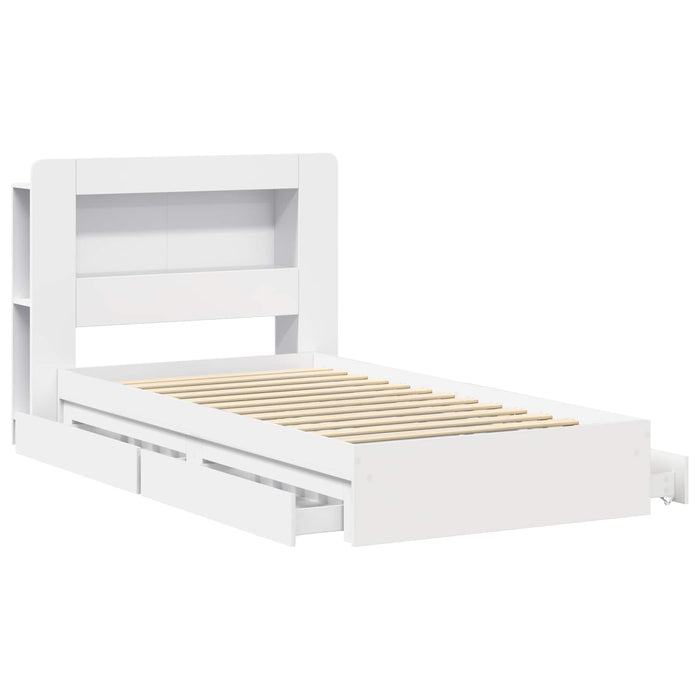Cadru de pat cu depozitare Alb 80 x 200 cm Lemn prelucrat - WALTI WALTI