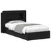 Cadru de pat cu depozitare Negru 90 x 190 cm Lemn prelucrat - WALTI WALTI