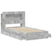 Cadru de pat cu depozitare Gri Beton 90 x 190 cm Lemn prelucrat - WALTI WALTI