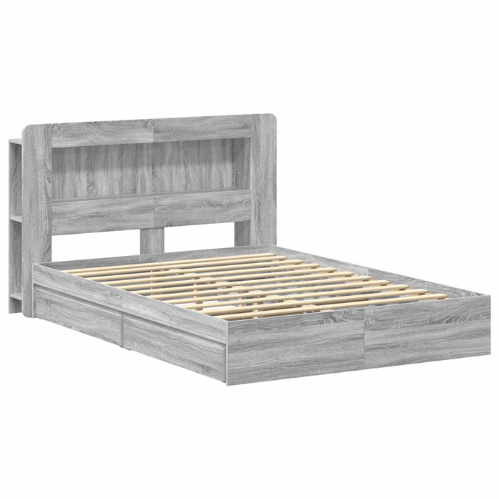 Cadru de pat cu depozitare cu sertar Sonoma gri 140 x 200 cm - WALTI WALTI