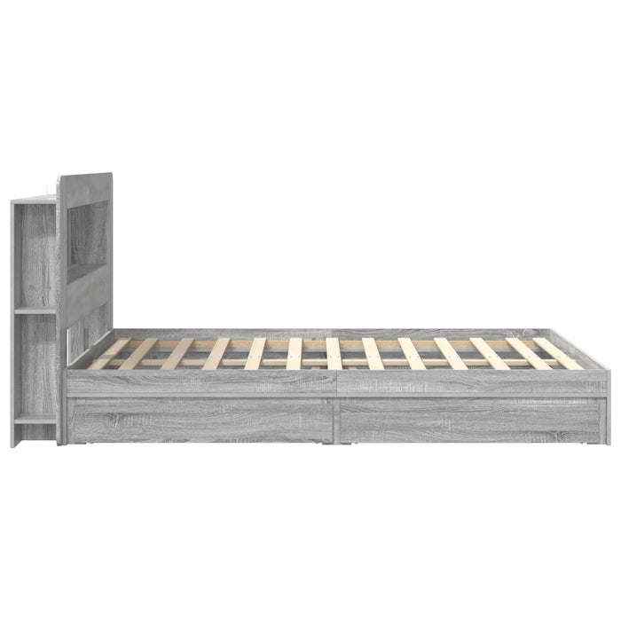 Cadru de pat cu depozitare cu sertar Sonoma gri 140 x 200 cm - WALTI WALTI