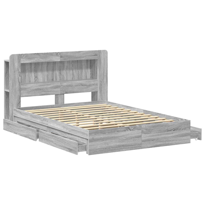 Cadru de pat cu depozitare cu sertar Sonoma gri 150 x 200 cm - WALTI WALTI