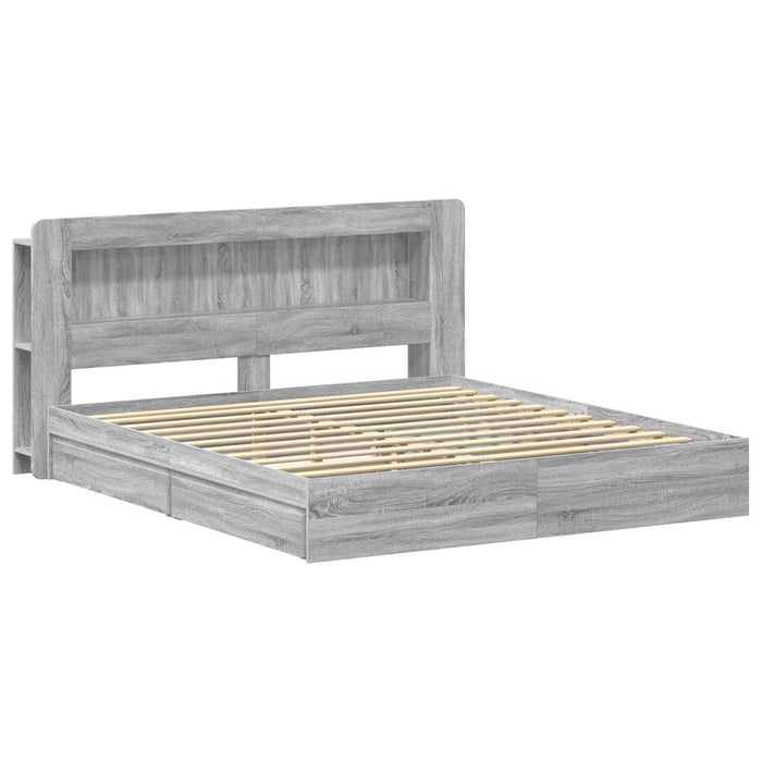 Cadru de pat cu depozitare cu sertar Sonoma gri 180 x 200 cm - WALTI WALTI