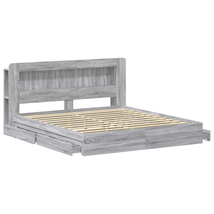 Cadru de pat cu depozitare cu sertar Sonoma gri 180 x 200 cm - WALTI WALTI