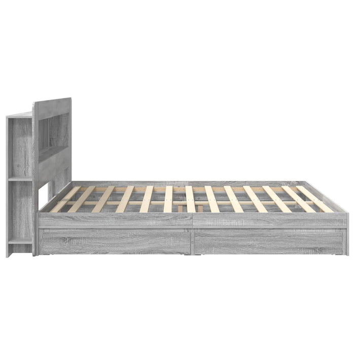 Cadru de pat cu depozitare cu sertar Sonoma gri 200 x 200 cm - WALTI WALTI