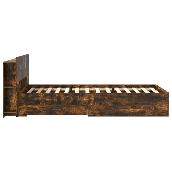 Cadru de pat cu depozitare Stejar fumuriu 75 x 190 cm - WALTI WALTI
