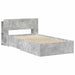 Cadru de pat cu depozitare Gri Beton 80 x 200 cm Lemn prelucrat - WALTI WALTI