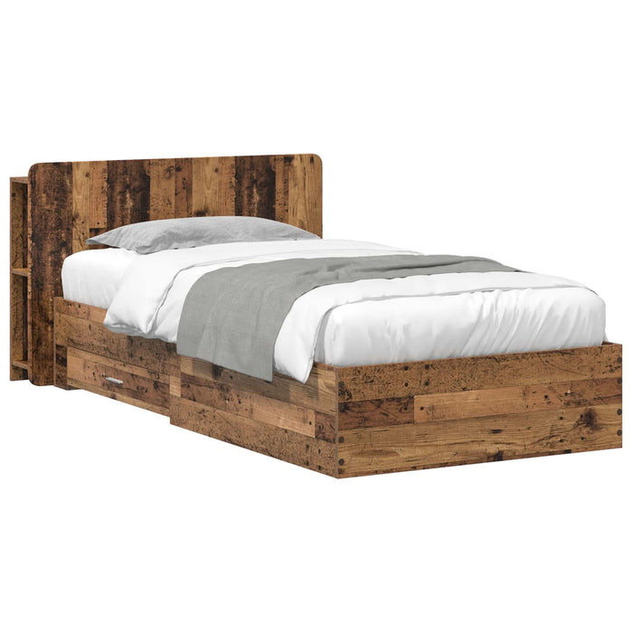 Cadru de pat cu depozitare cu headboard Lemn vechi 80 x 200 cm - WALTI WALTI