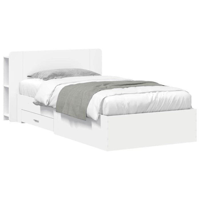 Cadru de pat cu depozitare Alb 80 x 200 cm Lemn prelucrat - WALTI WALTI