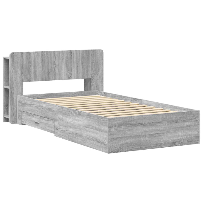 Cadru de pat cu depozitare cu headboard Sonoma gri 90 x 190 cm - WALTI WALTI