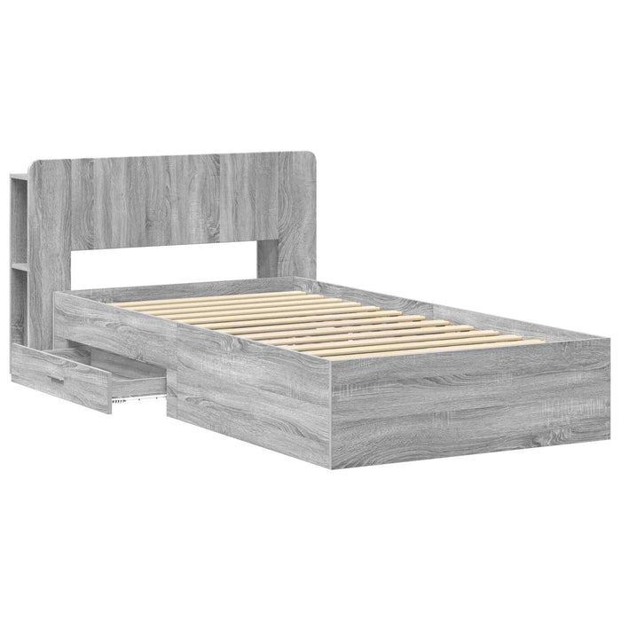 Cadru de pat cu depozitare cu headboard Sonoma gri 100 x 200 cm - WALTI WALTI
