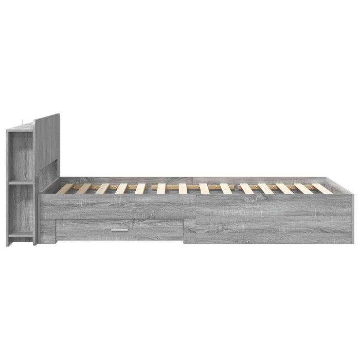 Cadru de pat cu depozitare cu headboard Sonoma gri 90 x 200 cm - WALTI WALTI