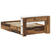 Cadru de pat cu depozitare cu headboard Lemn vechi 120 x 190 cm - WALTI WALTI