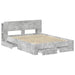 Cadru de pat cu depozitare cu headboard Gri Beton 150 x 200 cm - WALTI WALTI
