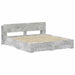 Cadru de pat cu depozitare cu headboard Gri Beton 200 x 200 cm - WALTI WALTI
