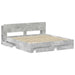 Cadru de pat cu depozitare cu headboard Gri Beton 200 x 200 cm - WALTI WALTI