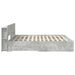 Cadru de pat cu depozitare cu headboard Gri Beton 200 x 200 cm - WALTI WALTI