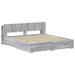 Cadru de pat cu depozitare cu headboard Sonoma gri 200 x 200 cm - WALTI WALTI