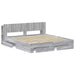 Cadru de pat cu depozitare cu headboard Sonoma gri 200 x 200 cm - WALTI WALTI