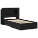 Cadru de pat cu depozitare Negru 75 x 190 cm Lemn prelucrat - WALTI WALTI