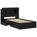 Cadru de pat cu depozitare Negru 75 x 190 cm Lemn prelucrat - WALTI WALTI