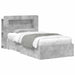 Cadru de pat cu depozitare Gri Beton 80 x 200 cm Lemn prelucrat - WALTI WALTI