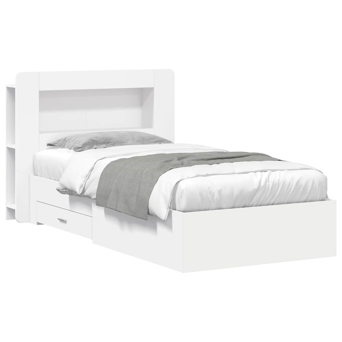 Cadru de pat cu depozitare Alb 80 x 200 cm Lemn prelucrat - WALTI WALTI