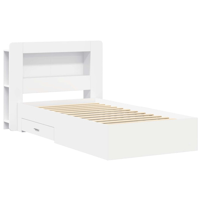 Cadru de pat cu depozitare Alb 80 x 200 cm Lemn prelucrat - WALTI WALTI