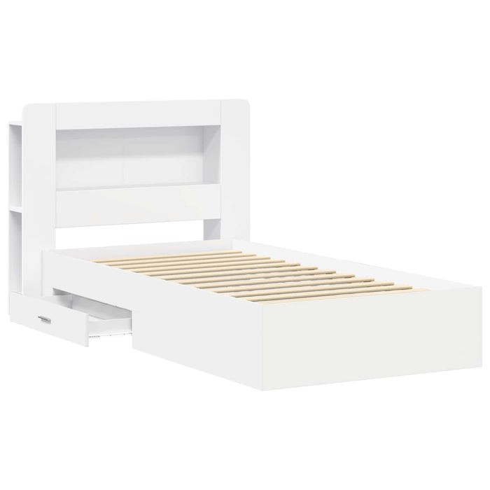 Cadru de pat cu depozitare Alb 80 x 200 cm Lemn prelucrat - WALTI WALTI