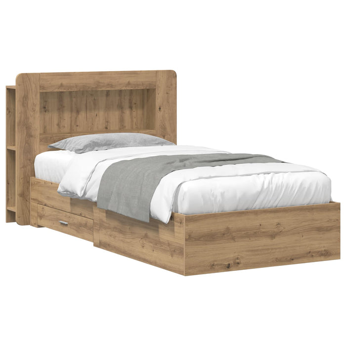 Cadru de pat cu depozitare Stejar Artizanal 90 x 190 cm - WALTI WALTI