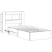Cadru de pat cu depozitare cu headboard Lemn vechi 90 x 190 cm - WALTI WALTI