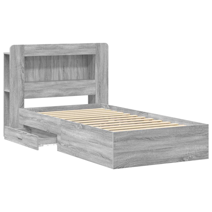 Cadru de pat cu depozitare cu headboard Sonoma gri 100 x 200 cm - WALTI WALTI